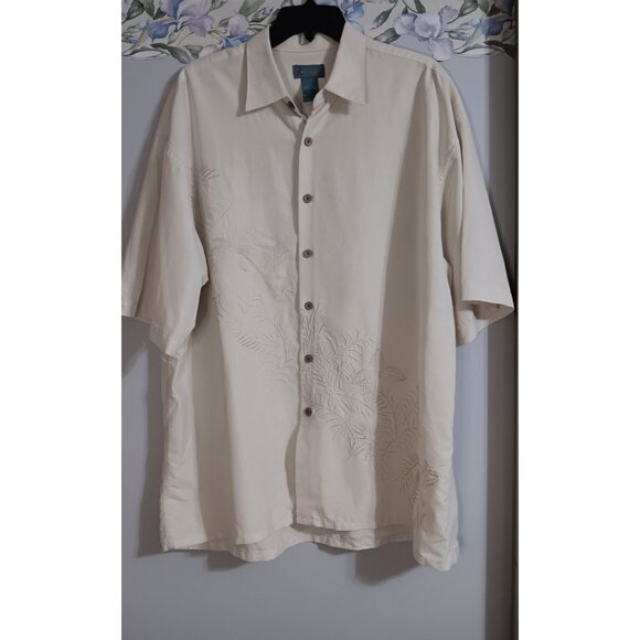 Kaylua Bay Resortwear Large Vintage Embroidered Palm Vacation Travel Classic Top - Picture 1 of 5